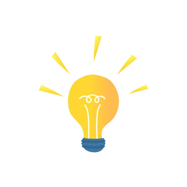Light Bulb icon. Vector cartoon