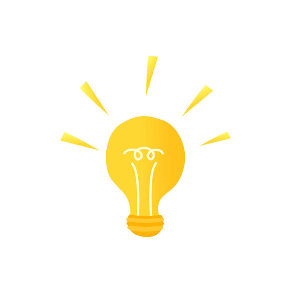 Light Bulb icon. Vector cartoon