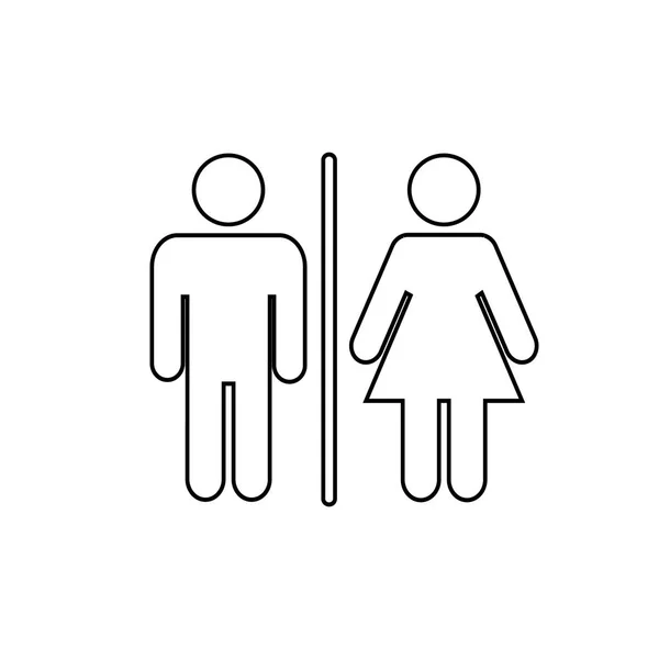 Wc 浴室トイレサインラインブラックアイコン — ストックベクタ