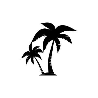 Palmiye ağacı silueti simgesi. Basit düz vektör illüstrasyonu