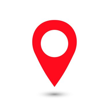 Pin simgesi vektörü. Konum simgesi. Harita işaretleyici simgesi