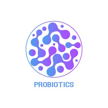 Probiotics bacteria logo design. Healthy nutrition ingredient for therapeutic clipart