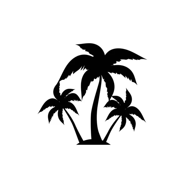 Icona della silhouette della palma. semplice illustrazione vettoriale piatta — Vettoriale Stock