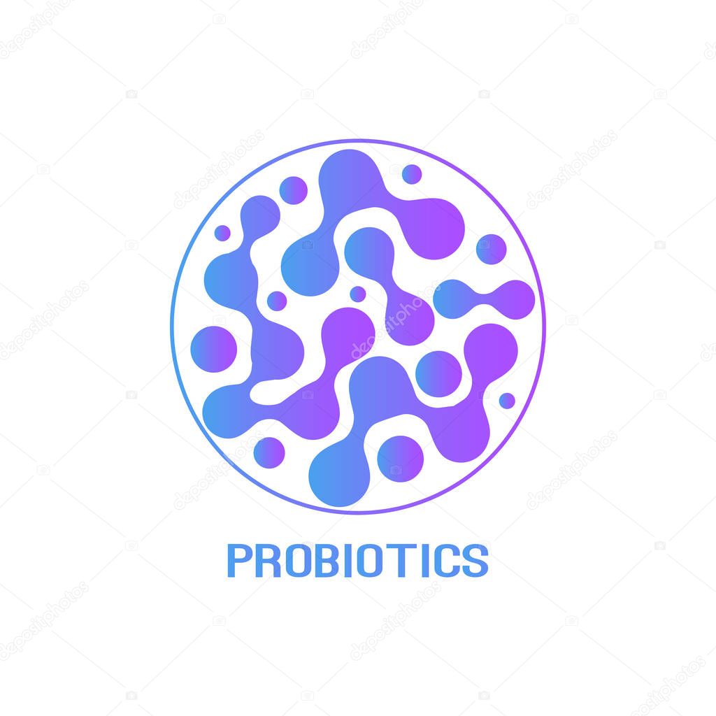 Probiotics bacteria logo design. Healthy nutrition ingredient for therapeutic