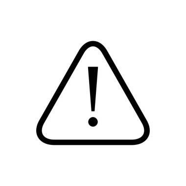 Trendy düz tasarım dikkat işareti simgesi