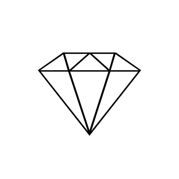 Ícone de linha de diamante. Símbolo de pedra preciosa . — Vetor de Stock