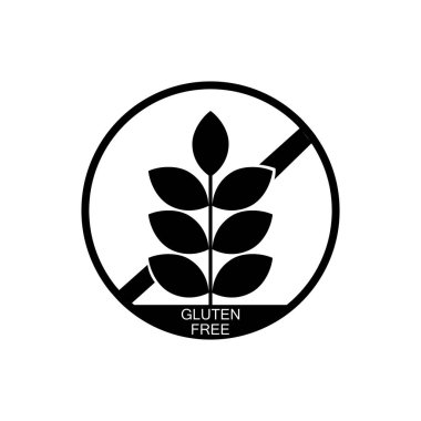 Glutensiz Gıda alerji ürün diyet etiket düz vektör Icon uygulamalar ve Web siteleri vektör