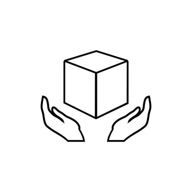 Care Icon Ile kolu. Paketleme Işareti. Teslim kuralı sembolü. Vektör Illustration