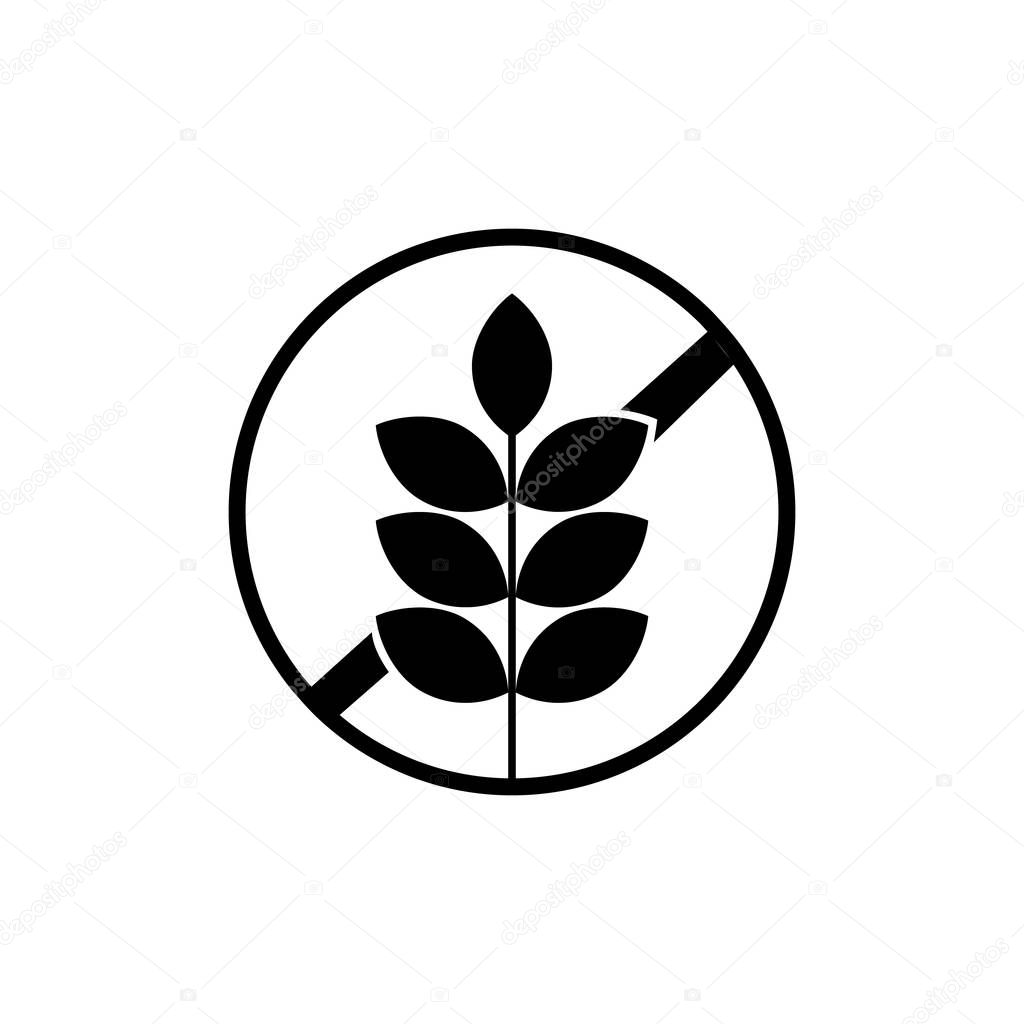 Gluten Free Food Allergy Product Dietary Label Flat Vector Icon for Apps and Websites Vector