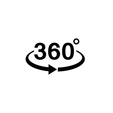 360 Görünümü simgesini grafik tasarım şablonu vektör