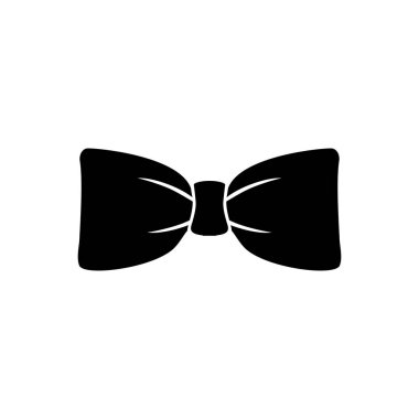 Beyaz arka plan üzerinde izole siyah papyon vektör simgesi