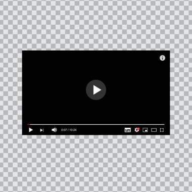 Transpatrent sosyal medya multimedya oynatıcı. Abone. Vektör çizim