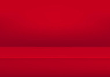 Web sitesinde reklam ürünü için pankart, vektör boş ışık odası arka plan pastel kırmızı renkli masa arkaplanı, içerik tasarımı için kopya alanı olan ürün görüntüsü