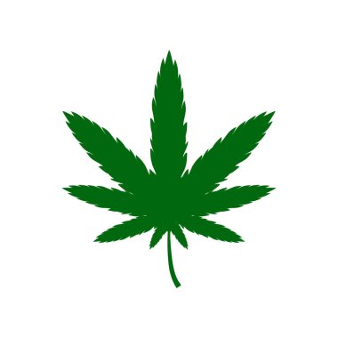 Yeşil marihuana ikonu. Vektör illüstrasyonu