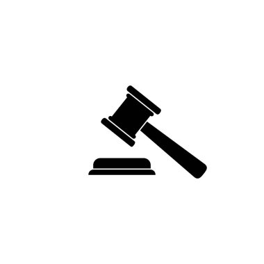 Trendy düz stil yargı adalet simgesini. Vektör çizim