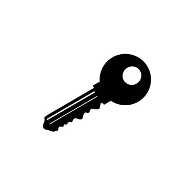 Anahtar simgesi simgesi beyaz arka planda düzenlenebilir. Vektör çizim