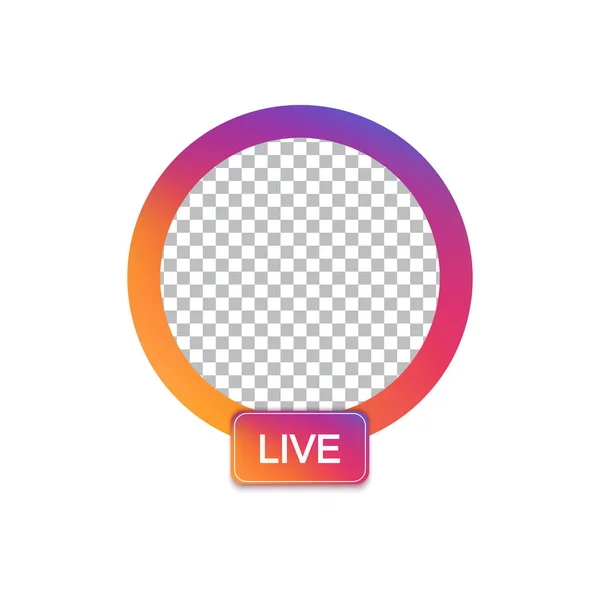Social media Instagram icon avatar stories user LIVE video streaming colorful gradient. Stock Illustration