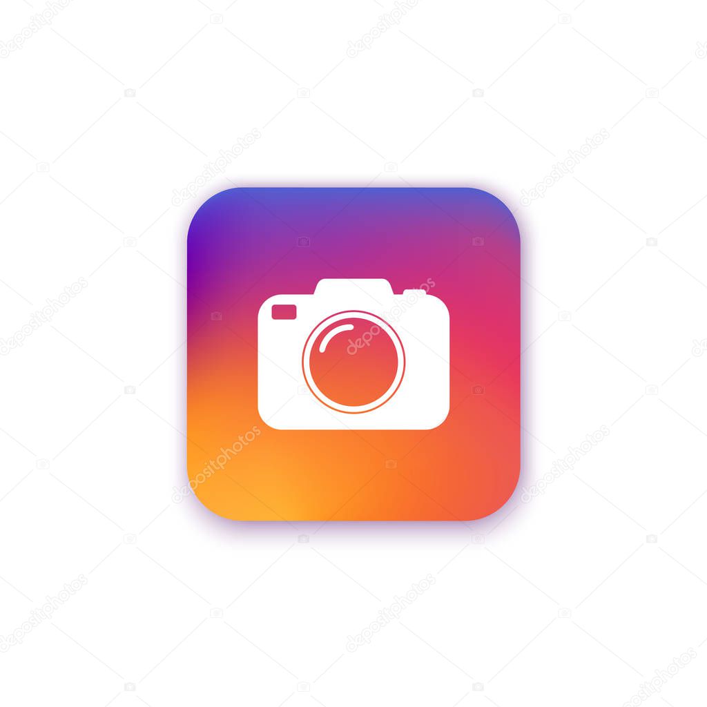 Photo camera button, icon, web, symbol app ui Vector illustration