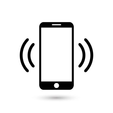 Cep telefonu titreşimli veya zil düz vektör simgesi