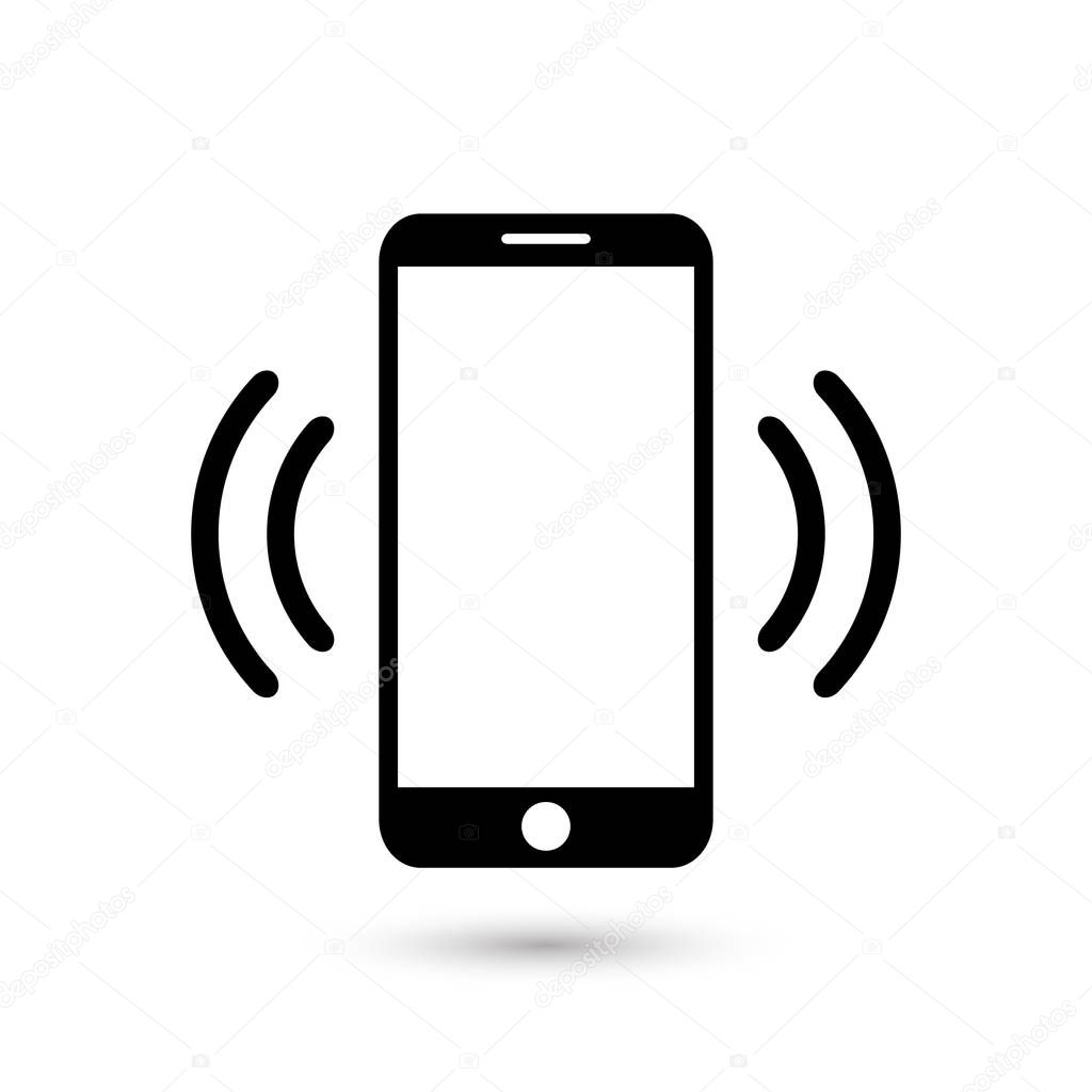 Mobile phone vibrating or ringing flat vector icon