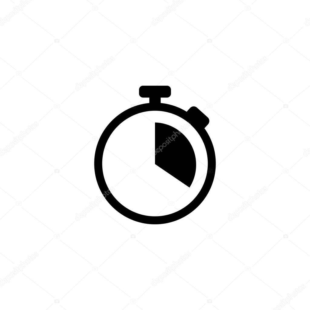 Stopwatch icon symbol vector on white
