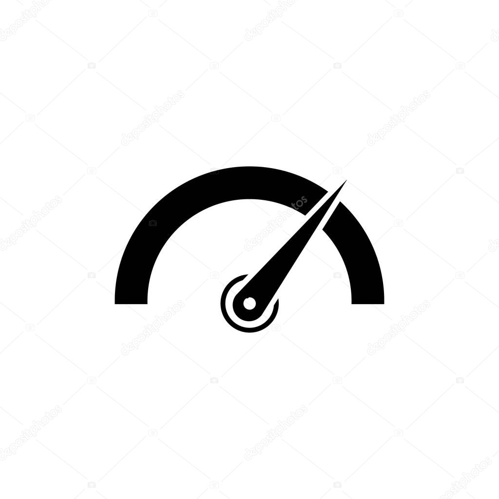 Tachometer, speedometer, indicator and performance icon. Fast speed sign logo.