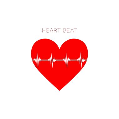 Düz tarzda Heart Beat simgesi. Web sitesi tasarımı, logosu, uygulaması, Ui için Ekg sembolü