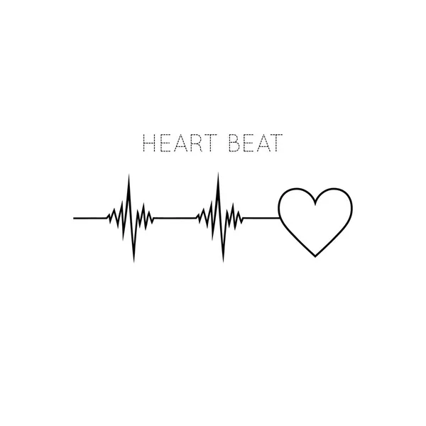 Heart Beat icon in flat style. EKG symbol for your web site design, logo, app, UI — Stock Vector