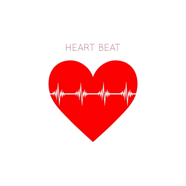 Heart Beat icoon in platte stijl. Ekg-symbool voor uw website ontwerp, logo, app, UI — Stockvector