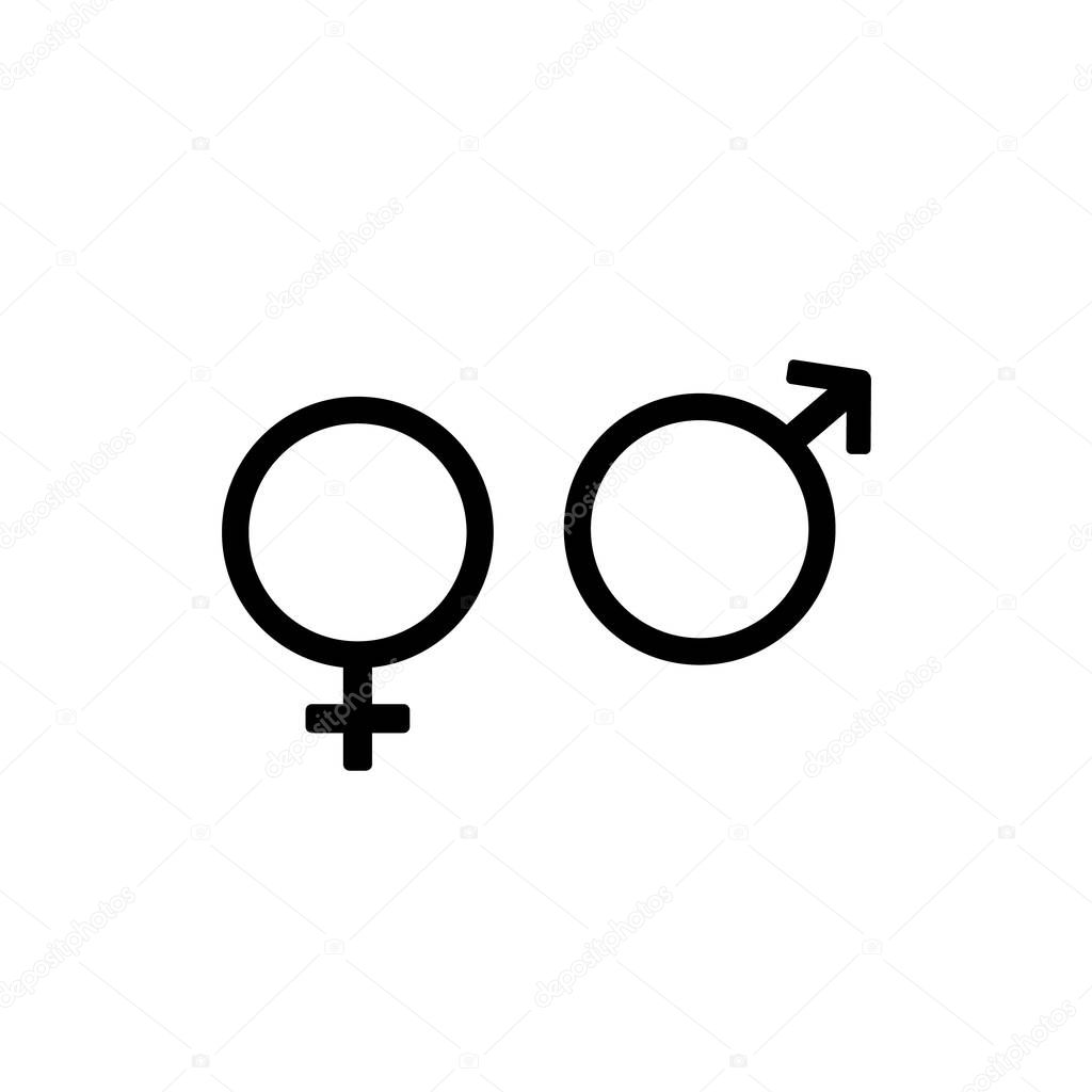 Gender icon vector, on white background editable