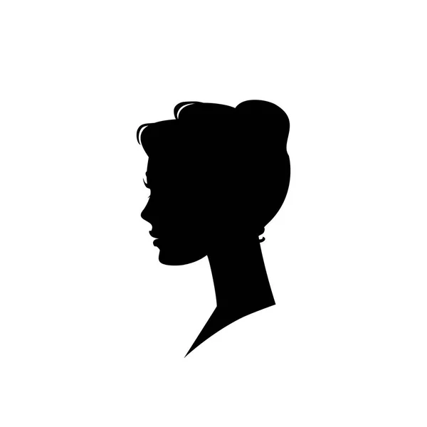 Mujer silueta cara a cara. Vector — Vector de stock