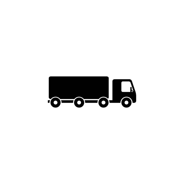 Icona vettore rimorchio camion. Concetto logistico di trasporto commerciale del vagone semiautocarro. Van segno forma di consegna — Vettoriale Stock