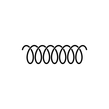 Girdap hattının spiral yay vektör logo simgesi veya kavisli tel kablosu