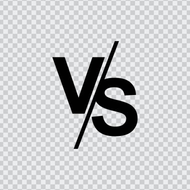 Vs karşı harfler vektör logosu saydam arka planda izole. Versus, çatışma veya muhalefet tasarımı için sembole karşı