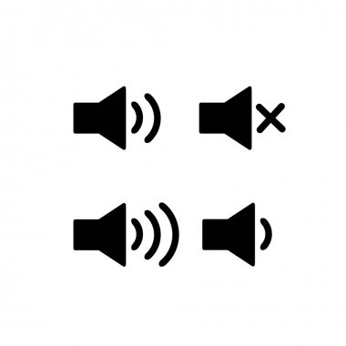 Hoparlör simgesi vektör ayarlayın. Ses simgesi. Hoparlör simgesi