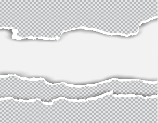 Bandes horizontales arrachées carrées pour texte ou message sur vecteur blanc — Image vectorielle