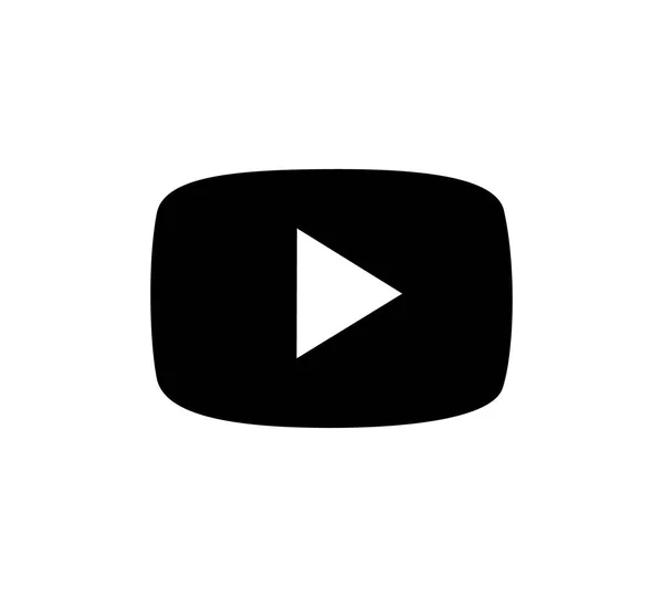 Juega logo vector. Reproducir reproductor de vídeo botón Redes sociales YouTube . — Archivo Imágenes Vectoriales