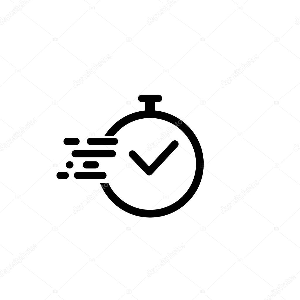 Time icon vector. Fast time vector icon. Deadline icon