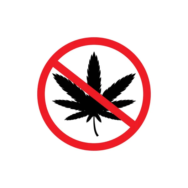 Geen cannabis teken. Stop Narcotic, drugs. — Stockvector