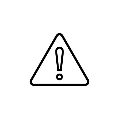 Ünlem ile uyarı işareti. Vektör doğrusal simgesi. Düzenlenebilir çizgi