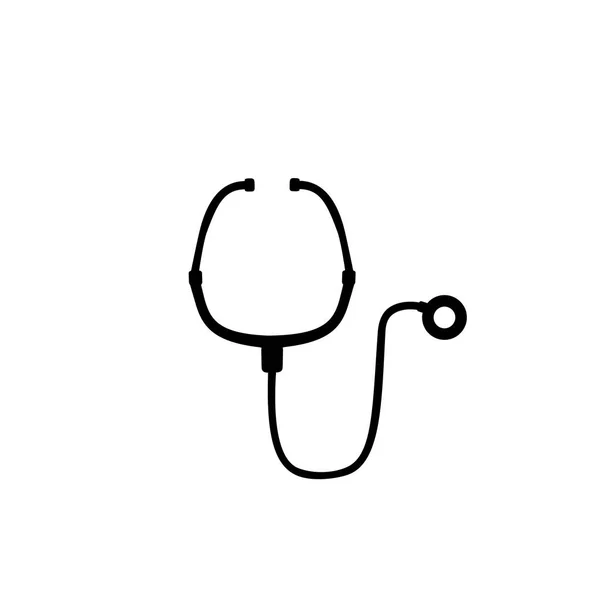 Icône médicale abstraite avec stéthécope, illustration vectorielle sur blanc — Image vectorielle