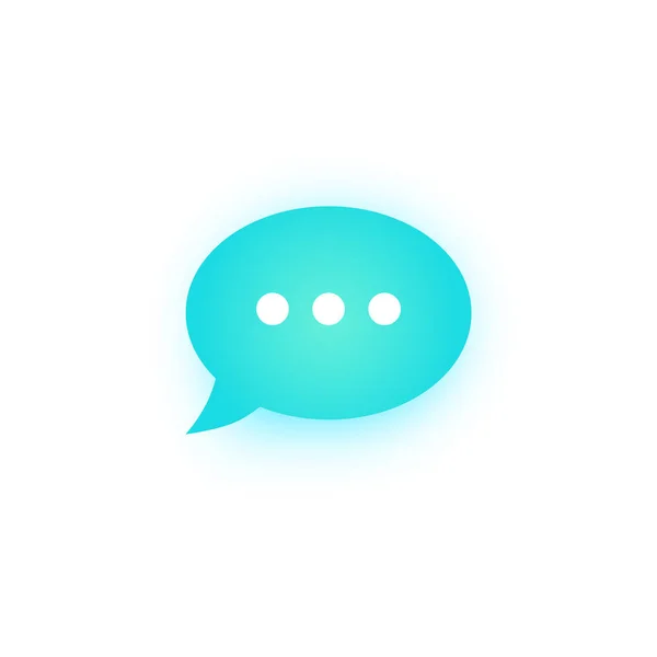Bolha de fala azul com sombra, balão de fala, ícone de vetor de arte de linha de bolha de bate-papo para aplicativos —  Vetores de Stock