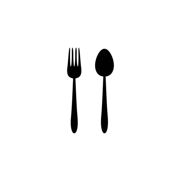 Fork and spoon icon, vector, flat — Stock Vector