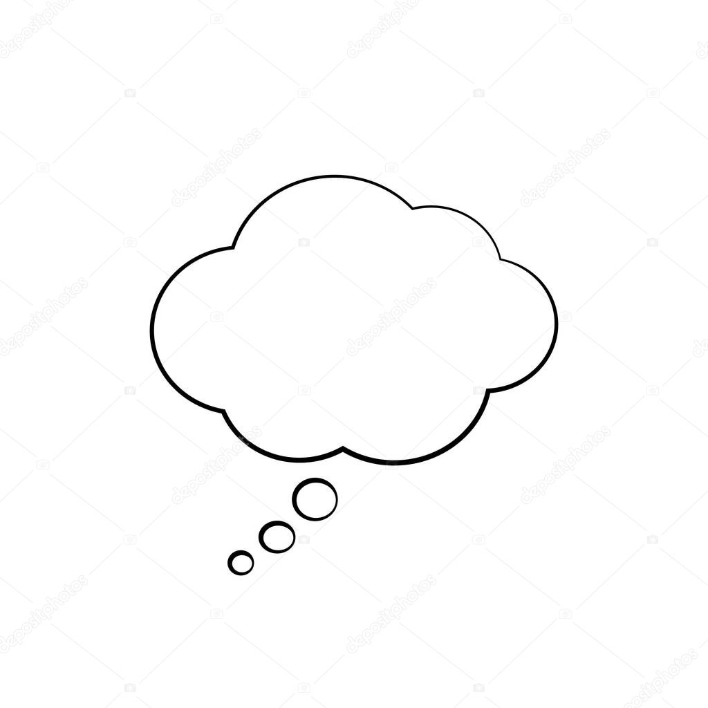 Isolated think cloud. Vector illustration