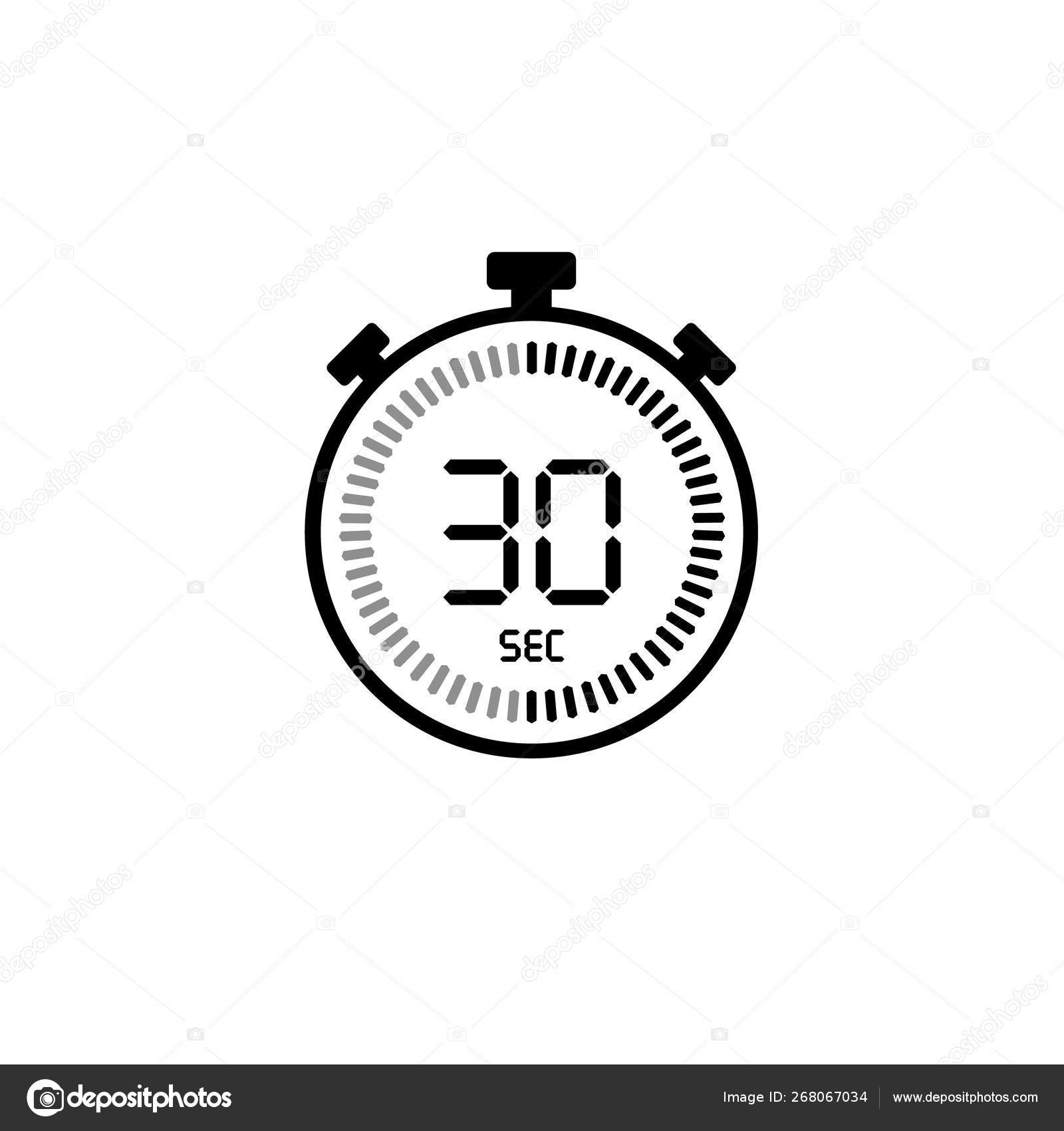 The 30 stopwatch vector icon, digital timer. Clock and Stock Vector Image by ©Illizium #268067034