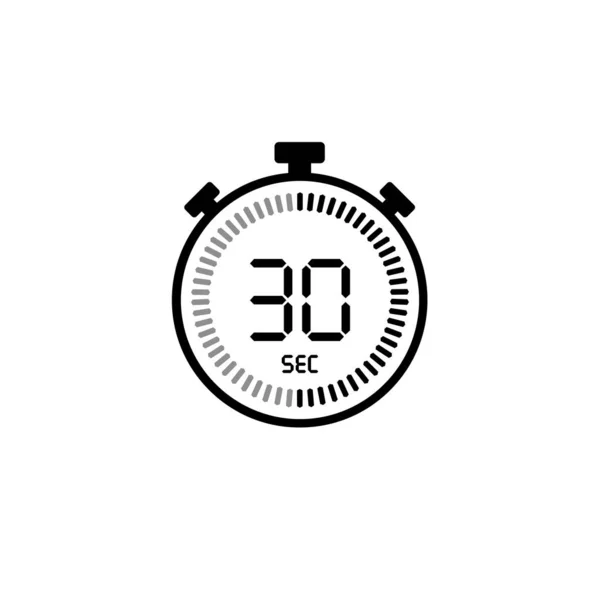 De 30 seconden, stopwatch vector icoon, digitale timer. Klok en — Stockvector