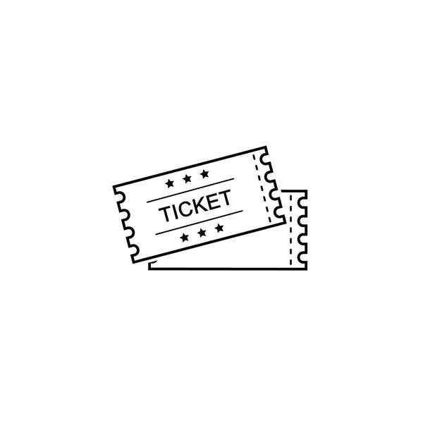 Ticket line vector icon. Black illustration isolated for graphic — Stock Vector