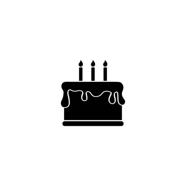 Happy Birthday and Cake Icon. Vector — Stock Vector