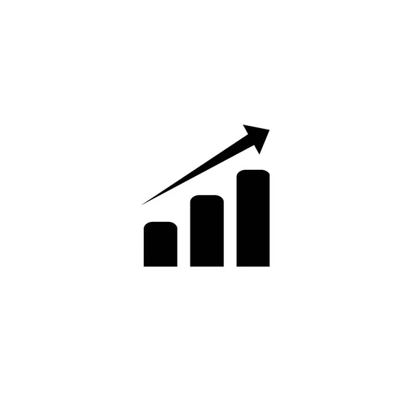 Icono gráfico de crecimiento vectorial en blanco — Vector de stock