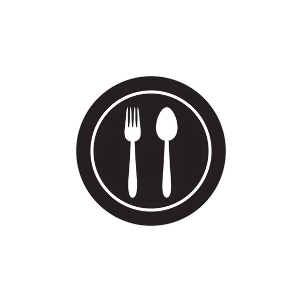 Plate, fork and spoon icons - stock vector — Stock Vector